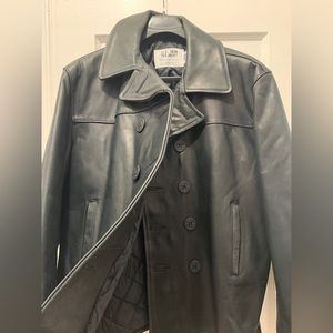 Schott NYC Men’s Leather Naval Pea Coat